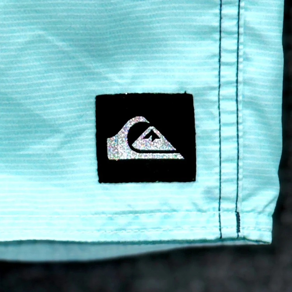 Quiksilver Mens Board Shorts Striped Colorblock Swim Trunks Multicolor Size 28